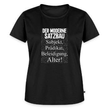 Der moderne Satzbau für Deutschlehrer Schule - Frauen Premium Bio T-Shirt - Schwarz - Vorne - Selfina (174cm)