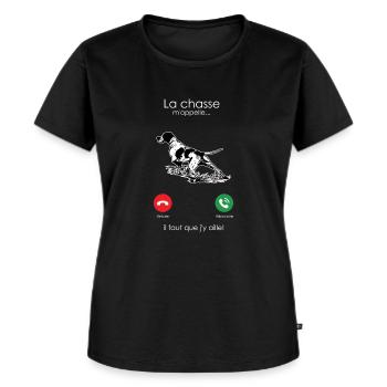 Die Jagd ruft mich an [Bester Begleiter] - Frauen Premium Bio T-Shirt - Schwarz - Vorne - Selfina (174cm)
