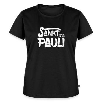 St Pauli Graffiti St.Pauli Sankt Hamburg Geschenk - Frauen Premium Bio T-Shirt - Schwarz - Vorne - Selfina (174cm)