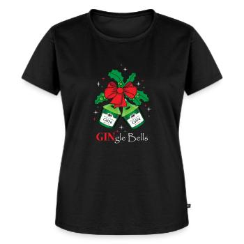 Gin Alcohol GINgle Bells - Frauen Premium Bio T-Shirt - Schwarz - Vorne - Selfina (174cm)
