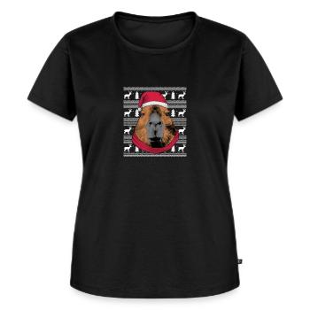 Capybara Ugly Christmas - Frauen Premium Bio T-Shirt - Schwarz - Vorne - Selfina (174cm)