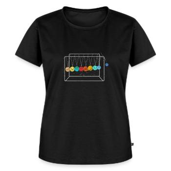 Verabschiedung von Pluto Planeten Geschenk - Frauen Premium Bio T-Shirt - Schwarz - Vorne - Selfina (174cm)