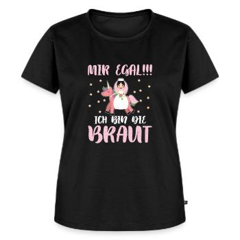 Frauen Team Braut Einhorn Polterabend Bekleidung - Frauen Premium Bio T-Shirt - Schwarz - Vorne - Selfina (174cm)
