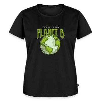 There is no Planet B - Umweltschutz Klimaschutz - Frauen Premium Bio T-Shirt - Schwarz - Vorne - Selfina (174cm)