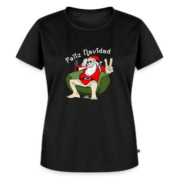 Santa Claus raucht marijuana und chilled zu xmas - Frauen Premium Bio T-Shirt - Schwarz - Vorne - Selfina (174cm)