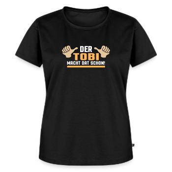 Der Tobi macht dat schon Namen Spitzname Geschenk - Frauen Premium Bio T-Shirt - Schwarz - Vorne - Selfina (174cm)