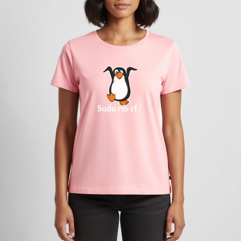 Tux Linux Pinguin Sudo Rm Rf | Computerfreak Hack Frauen Premium Bio T-Shirt