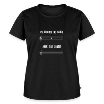 Noten Musik Pause Pausenzeichen - Frauen Premium Bio T-Shirt - Schwarz - Vorne - Selfina (174cm)