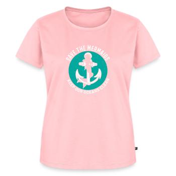 Save The Mermaids Keep Our Oceans Clean - Frauen Premium Bio T-Shirt - Rosa - Vorne - AI Model Female 172 dark (172cm)