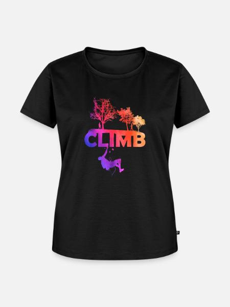 Klettern climb berg - Frauen Premium Bio T-Shirt - Schwarz