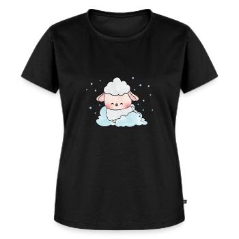 Moutons sur les nuages - T-shirt Premium bio Femme - noir - Devant - Selfina (174cm)
