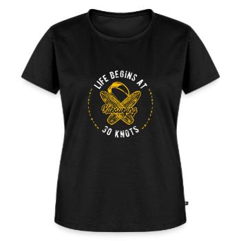 Kite Surfen - Frauen Premium Bio T-Shirt - Schwarz - Vorne - Selfina (174cm)