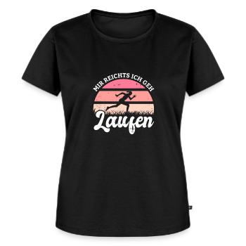 Running Laufen Joggen Jogging Sport Laufsport - Frauen Premium Bio T-Shirt - Schwarz - Vorne - Selfina (174cm)