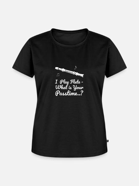 Flöte - Frauen Premium Bio T-Shirt - Schwarz