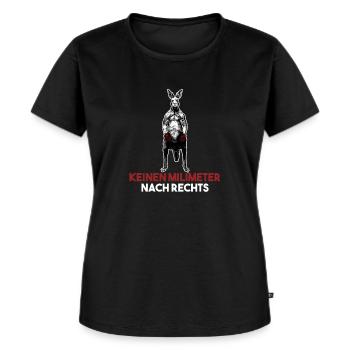 Känguru Kein Milimeter nach rechts Gegen Rechts - Frauen Premium Bio T-Shirt - Schwarz - Vorne - Selfina (174cm)