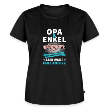 Lustig Vatertag Opa Partnerlook Vatertagsgeschenk - Frauen Premium Bio T-Shirt - Schwarz - Vorne - Selfina (174cm)