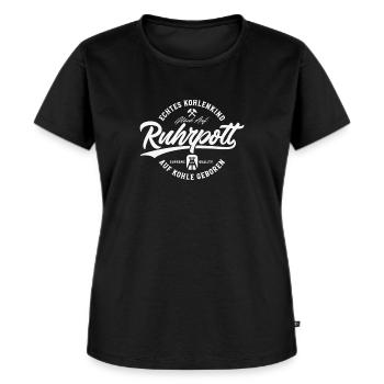 Ruhrpott Ruhrgebiet - Frauen Premium Bio T-Shirt - Schwarz - Vorne - Selfina (174cm)