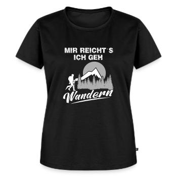 Mir reichts ich geh wandern - Frauen Premium Bio T-Shirt - Schwarz - Vorne - Selfina (174cm)