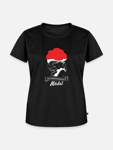 Cooles Schwarzwaldmädel - Bollenhut Motiv - Frauen Premium Bio T-Shirt - Schwarz