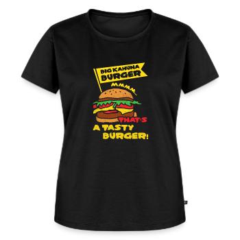 Big Kahuna Burger Mmmm ... Das ist ein leckerer Burger! P. - Frauen Premium Bio T-Shirt - Schwarz - Vorne - Selfina (174cm)