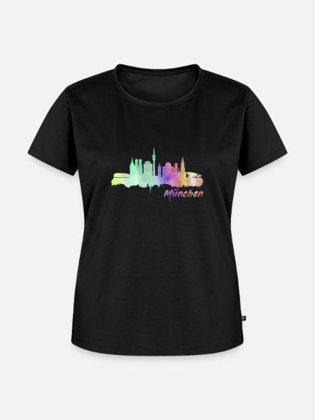 München Skyline - Frauen Premium Bio T-Shirt - Schwarz