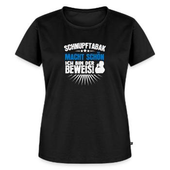 Schnupfer Schnupftabak Geschenk Snuff Liebhaber - Frauen Premium Bio T-Shirt - Schwarz - Vorne - Selfina (174cm)