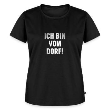 Ich bin vom Dorf! - Frauen Premium Bio T-Shirt - Schwarz - Vorne - Selfina (174cm)