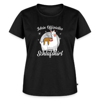Mein offizielles Schlafshirt - Träumen Schlafen - Frauen Premium Bio T-Shirt - Schwarz - Vorne - Selfina (174cm)