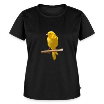 Canari sur branche - T-shirt Premium bio Femme - noir - Devant - Selfina (174cm)