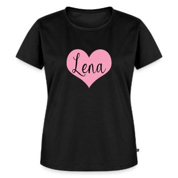Lena | Girls first name | Surname - Women's Premium Organic T-shirt - black - Front - Selfina (174cm)