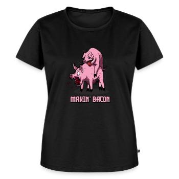 Makin Bacon | Bacon lovers for bacon fans - Women's Premium Organic T-shirt - black - Front - Selfina (174cm)