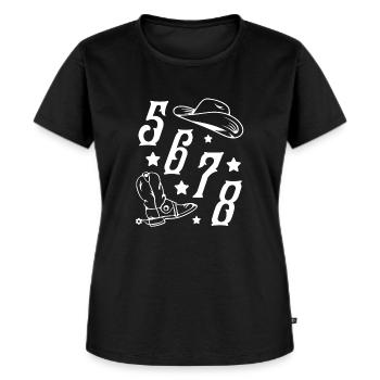 Danse en ligne 5 6 7 8 Country Music Cowboy Western - T-shirt Premium bio Femme - noir - Devant - Selfina (174cm)