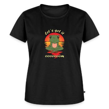 Yoga Frosch Meditation Pilates Für Tierliebhaber - Frauen Premium Bio T-Shirt - Schwarz - Vorne - Selfina (174cm)