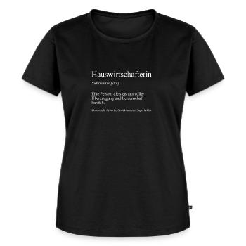 Hauswirtschafterin Hauswirtschaft Geschenkidee - Frauen Premium Bio T-Shirt - Schwarz - Vorne - Selfina (174cm)