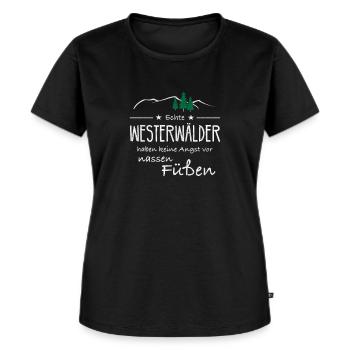 Westerwald Pfalz Wandern Koblenz Geschenkidee - Frauen Premium Bio T-Shirt - Schwarz - Vorne - Selfina (174cm)