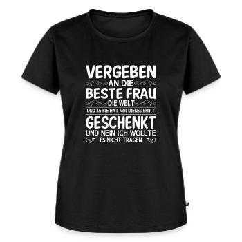 Vergeben an die Beste Frau Freund Paar Geschenk - Frauen Premium Bio T-Shirt - Schwarz - Vorne - Selfina (174cm)