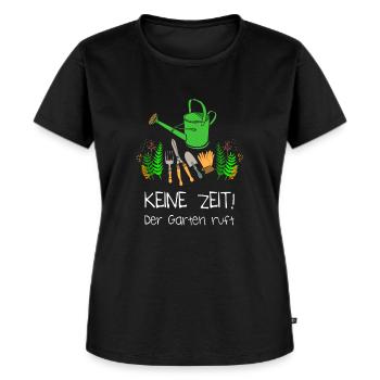 Gärtner keine Zeit, der Garten ruft! - Frauen Premium Bio T-Shirt - Schwarz - Vorne - Selfina (174cm)