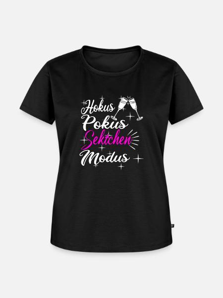 Sekt Spruch - Frauen Premium Bio T-Shirt - Schwarz