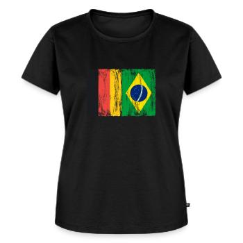 Deutschland und Brasilien Deutsch Brasilianische - Frauen Premium Bio T-Shirt - Schwarz - Vorne - Selfina (174cm)