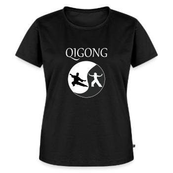 Qigong Ying Yang Yin yan Yoga - Frauen Premium Bio T-Shirt - Schwarz - Vorne - Selfina (174cm)