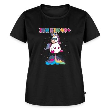 50 Geburtstag Frauen Männer Deko Geschenk Einhorn - Frauen Premium Bio T-Shirt - Schwarz - Vorne - Selfina (174cm)
