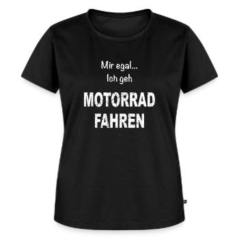 Motorrad Biker Motorräder Cross - Frauen Premium Bio T-Shirt - Schwarz - Vorne - Selfina (174cm)