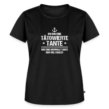 ich bin eine tätowierte Tante Geschenk Tattoo - Frauen Premium Bio T-Shirt - Schwarz - Vorne - Selfina (174cm)