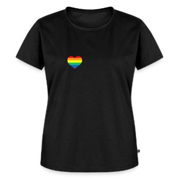 Rainbow Lesbian Pride LGBT Flagge CSD Homosexual - Frauen Premium Bio T-Shirt - Schwarz - Vorne - Selfina (174cm)