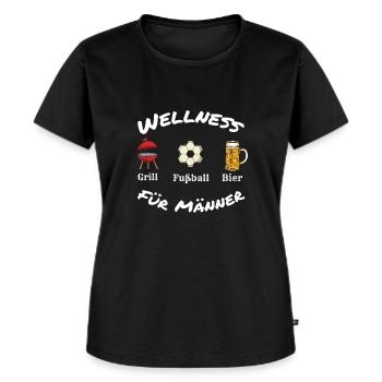 Männer Wellness Grillen Fußball Bier Lustig Spruch - Frauen Premium Bio T-Shirt - Schwarz - Vorne - Selfina (174cm)