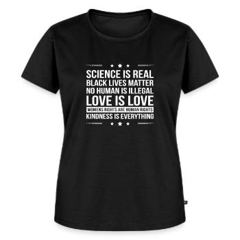 Rainbow Kleidung LGBT Mann LGBTQ Gay Pride Outfit - Frauen Premium Bio T-Shirt - Schwarz - Vorne - Selfina (174cm)