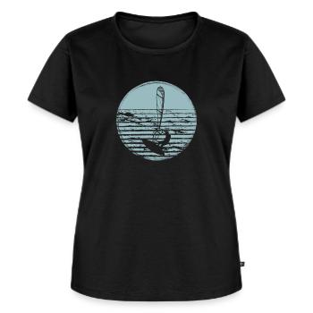 Windsurfen Windsurfer - Frauen Premium Bio T-Shirt - Schwarz - Vorne - Selfina (174cm)