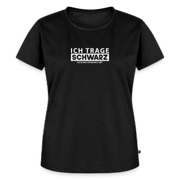 Ich trage Schwarz bis es was dunkleres gibt - Frauen Premium Bio T-Shirt - Schwarz - Vorne - Selfina (174cm)