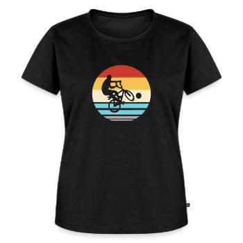 Radball Sport Fahrrad - Frauen Premium Bio T-Shirt - Schwarz - Vorne - Selfina (174cm)