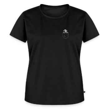 Rauhaardackel Dackel Dachshund Brusttasche Brust - Frauen Premium Bio T-Shirt - Schwarz - Vorne - Selfina (174cm)